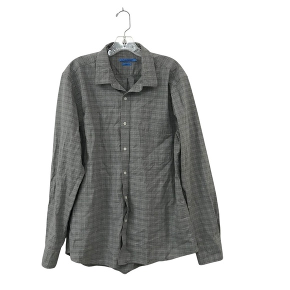 J. McLaughlin Other - J. McLaughlin Shirt Men’s XL Gray Stripe Button Down Dress Long Sleeve Modern